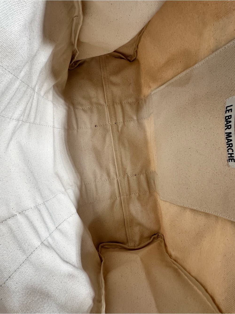 Canvas Beach Tote Cream/Brown - Picture 5 of 11
